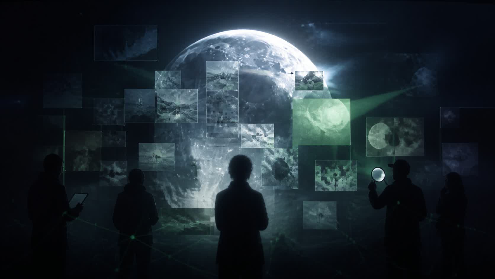 Editorial illustration representing the investigation of an unconfirmed Luna Lisa AI image model