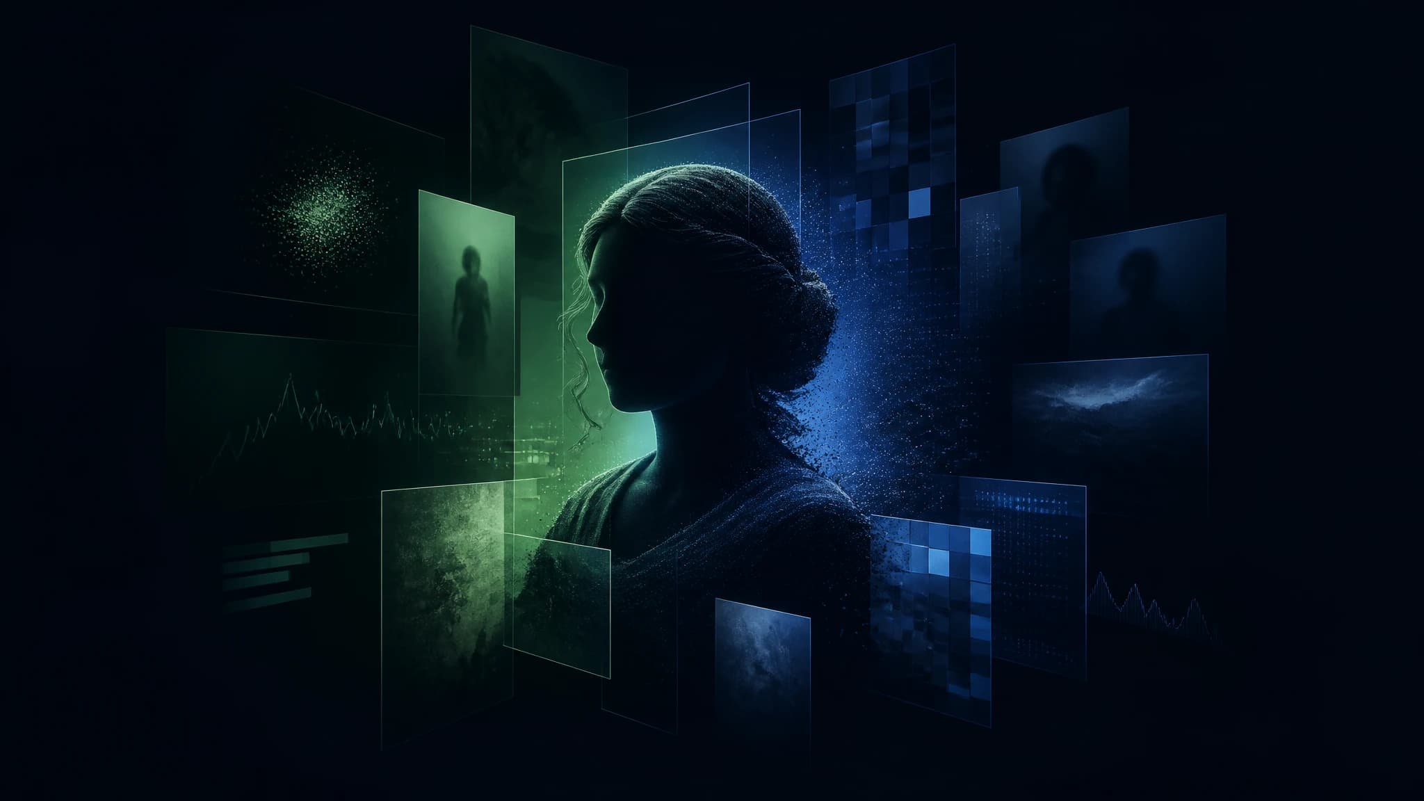Editorial illustration about the anonymous Mona Lisa 1 AI image model