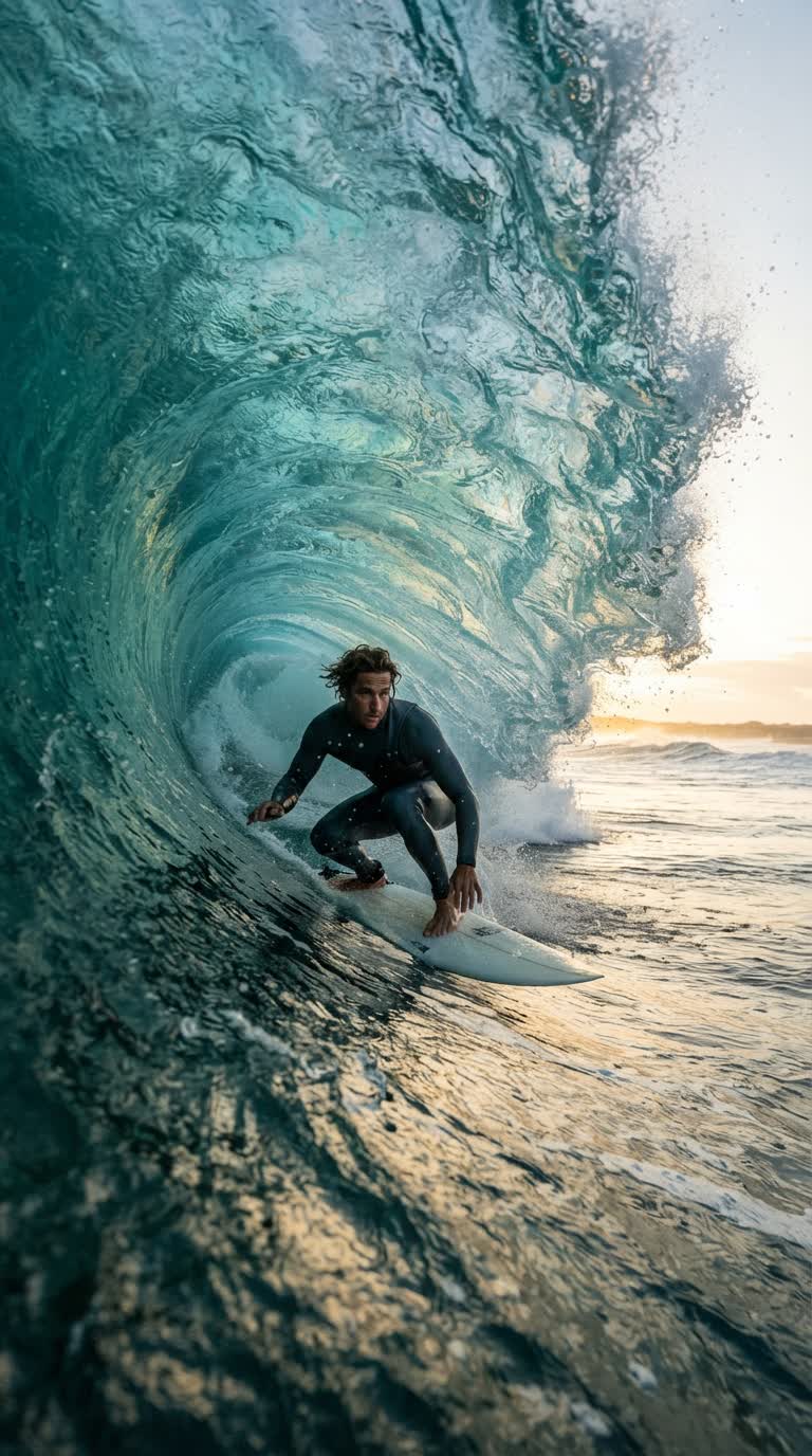 Original: Surfen im Wellentunnel
