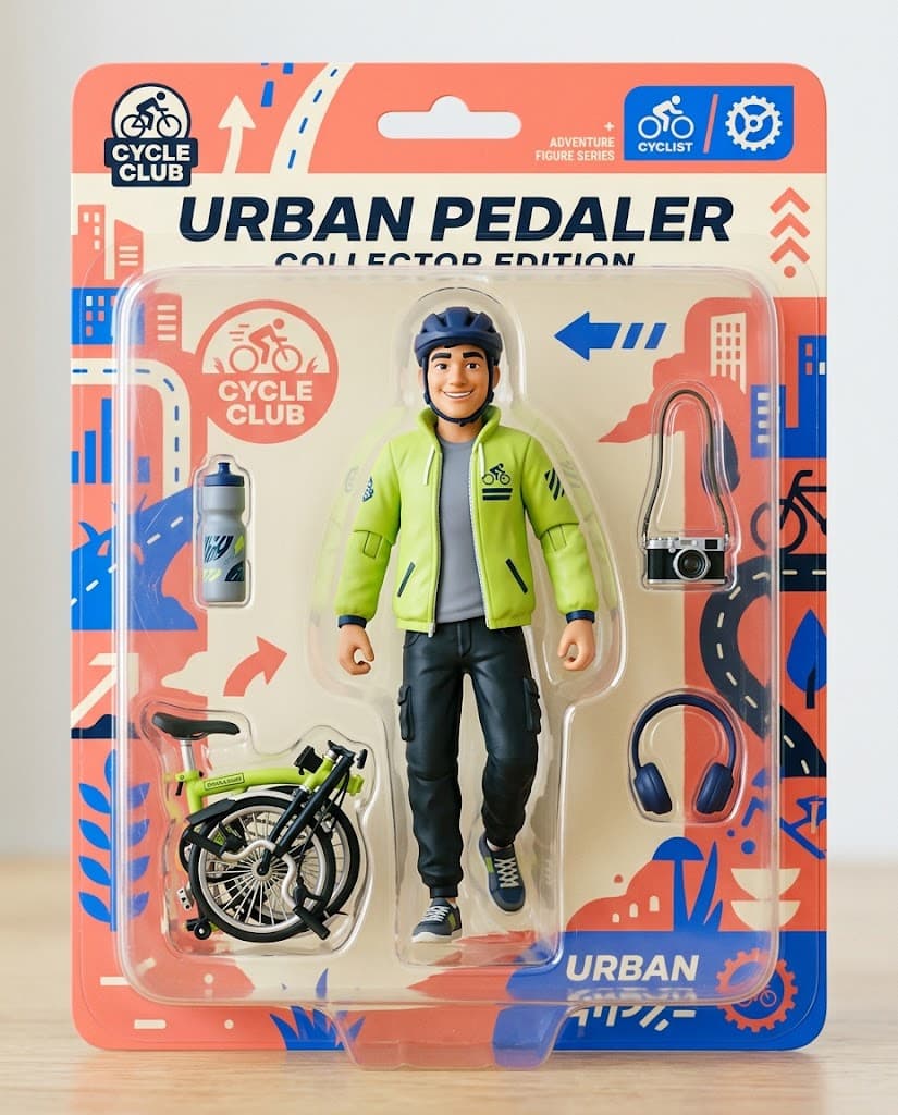 A playful designer toy concept with coordinated accessories and retail-ready packaging.